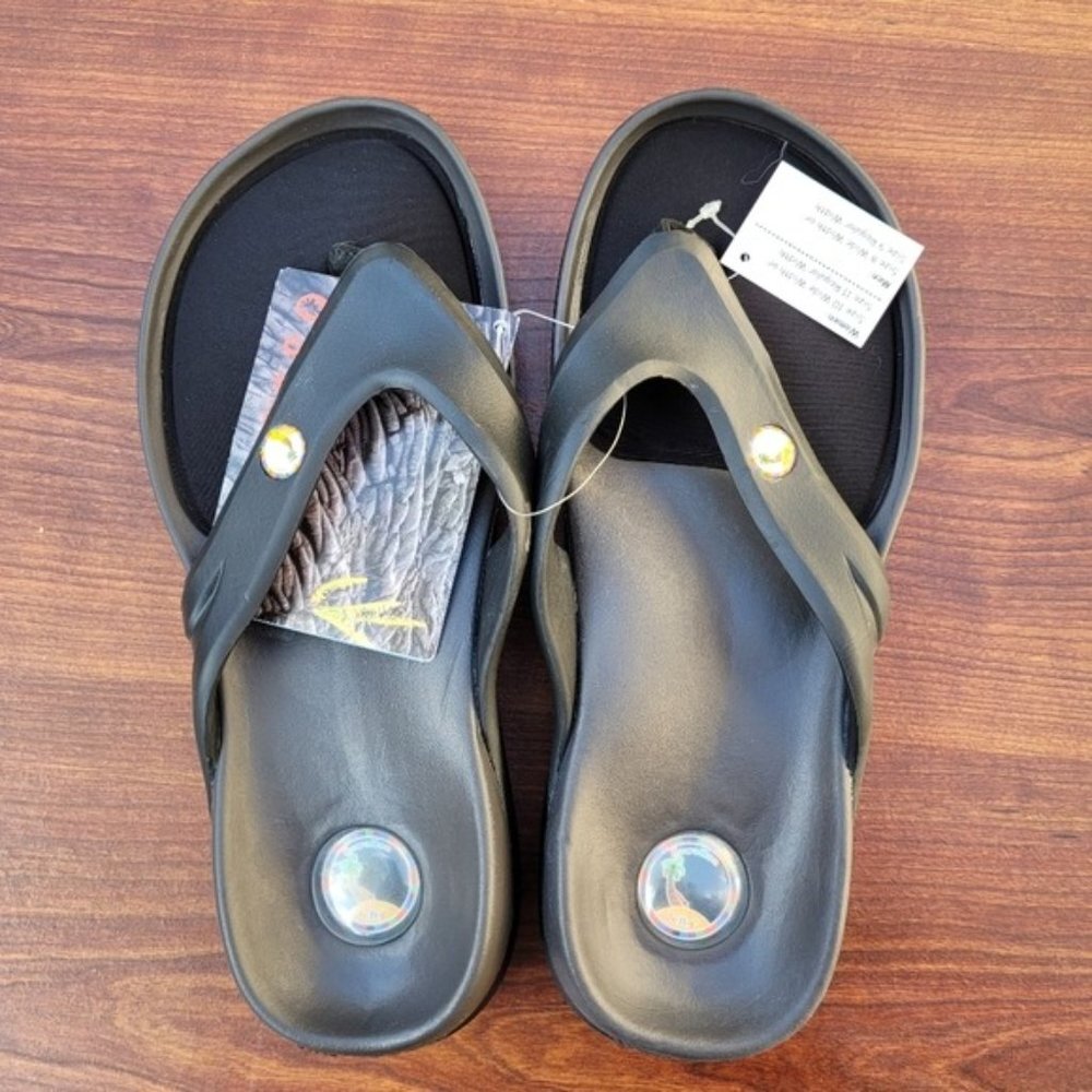 Hawaiian Jellys Ultra Comfort O'o Black Lava  Unisex Flip Flop Sandal Sz…